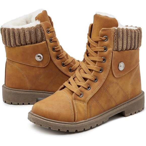 Waluzs ankle Boot womens Camel Polyurethane fleece interio and  Soft - Picture 1 of 6